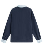 Shirt Collar Fake Two-Piece Sweater