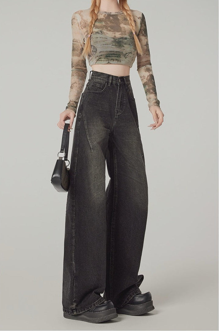 American Vintage High-Waisted Wide-Leg Jeans