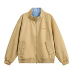Suede Polo Collar Zip-Up Jacket