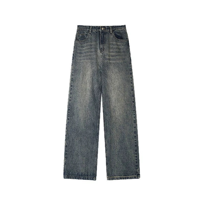 Vintage Washed Straight-Leg Jeans