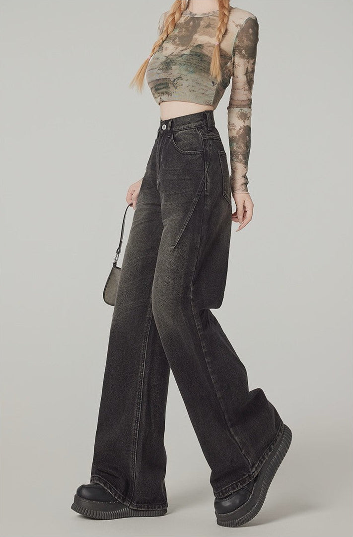 American Vintage High-Waisted Wide-Leg Jeans