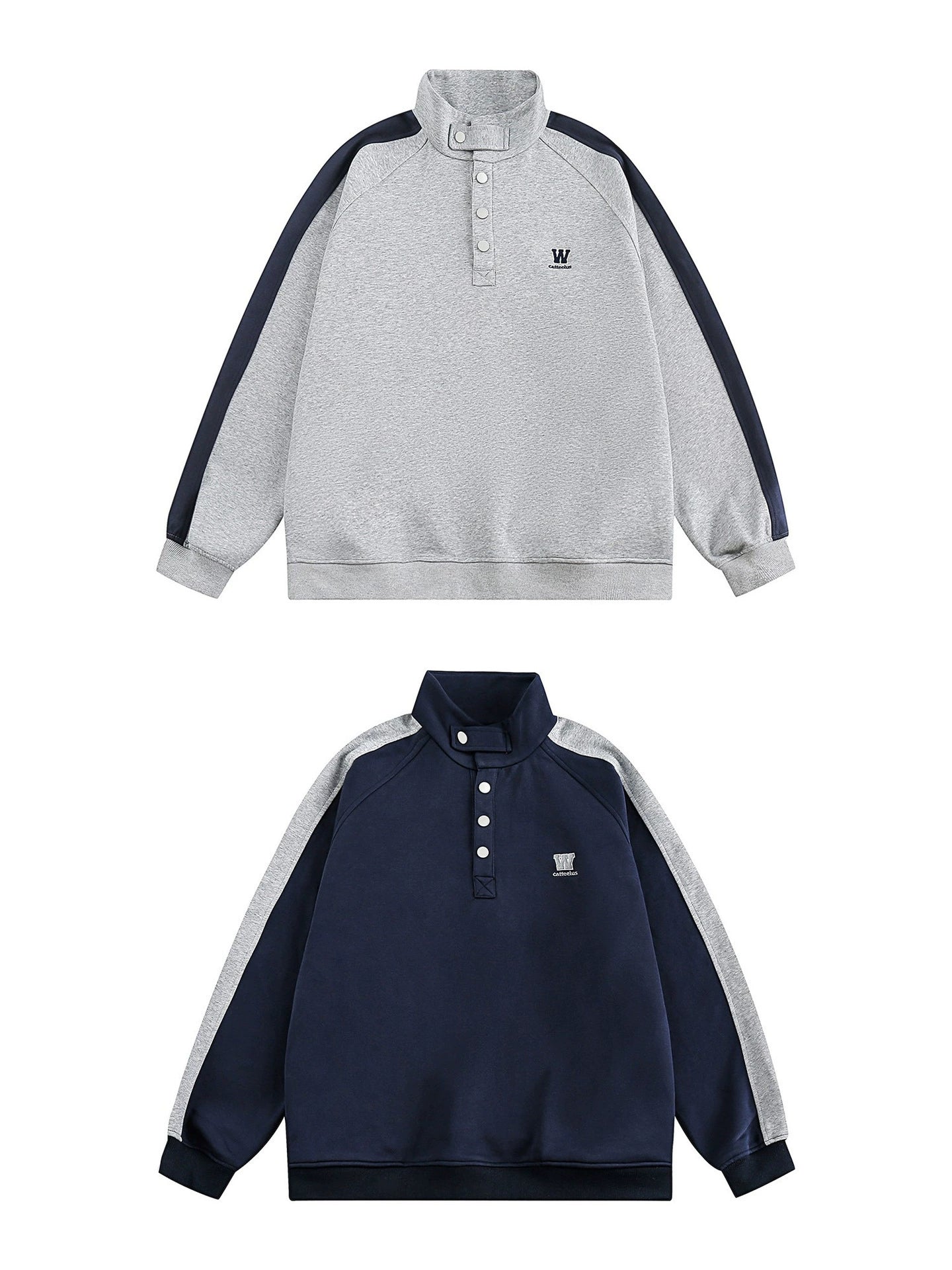 Vintage Color-Block Zip Hoodie