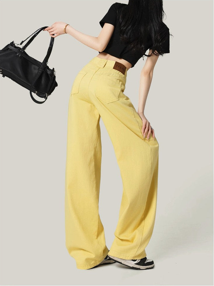 High-Waisted Loose Drape Straight-Leg Pants