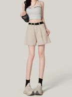 Retro Wide-Leg Denim Shorts