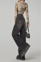 American Vintage High-Waisted Wide-Leg Jeans