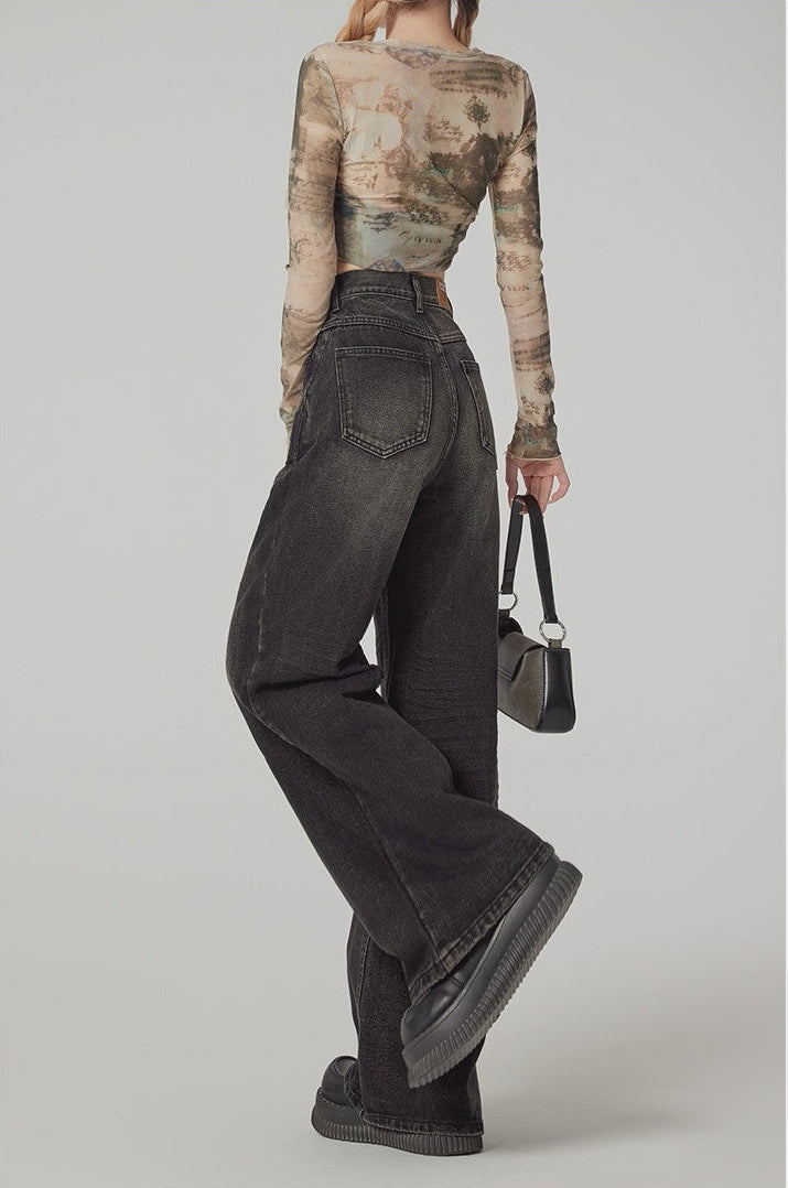 American Vintage High-Waisted Wide-Leg Jeans