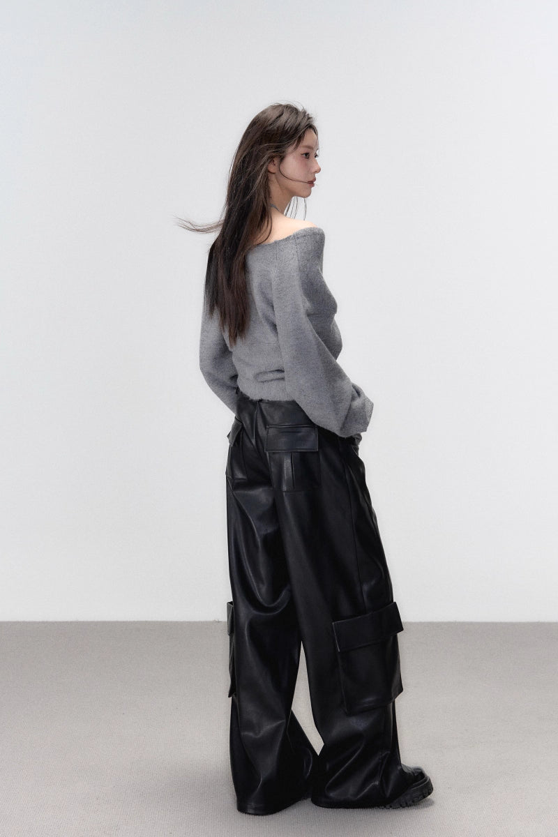 Grey Crossed Knit Halter Top