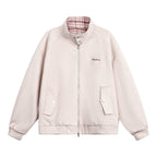 Suede Polo Collar Zip-Up Jacket