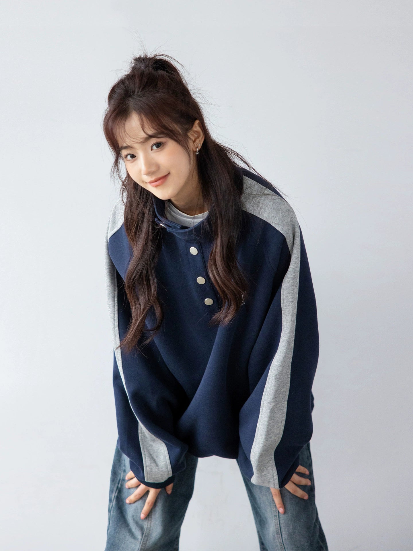 Vintage Color-Block Zip Hoodie