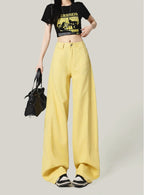High-Waisted Loose Drape Straight-Leg Pants