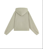 Ribbed Knit Cropped Hoodie