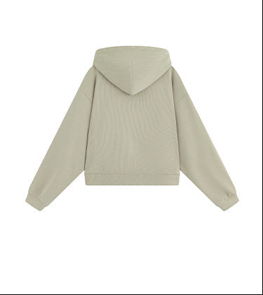 Ribbed Knit Cropped Hoodie