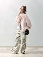 Suede Polo Collar Zip-Up Jacket