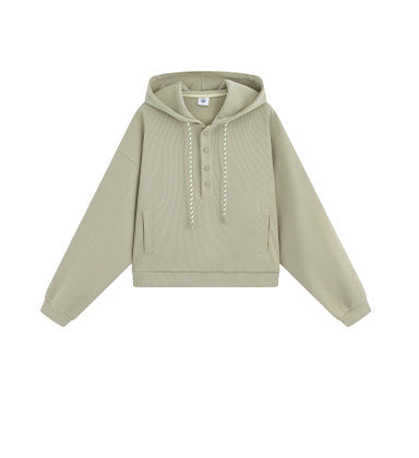 Ribbed Knit Cropped Hoodie