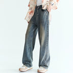 Vintage Washed Straight-Leg Jeans