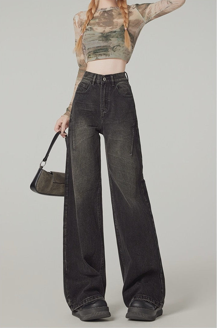 American Vintage High-Waisted Wide-Leg Jeans