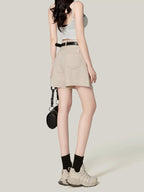 Retro Wide-Leg Denim Shorts