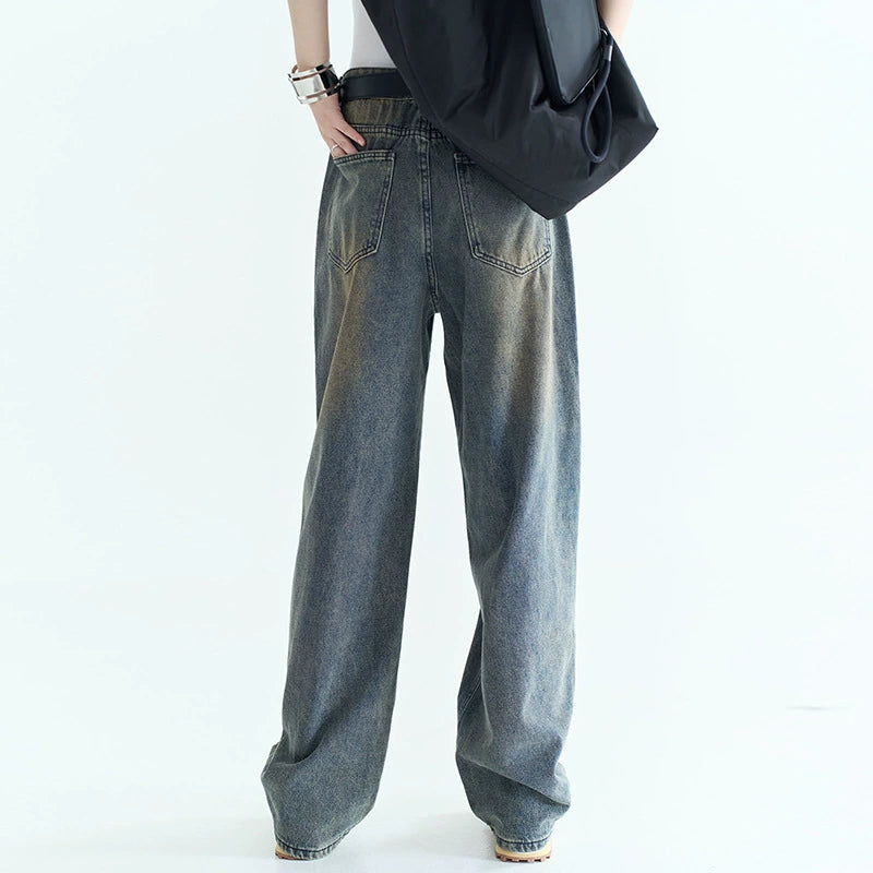 Vintage Washed Straight-Leg Jeans