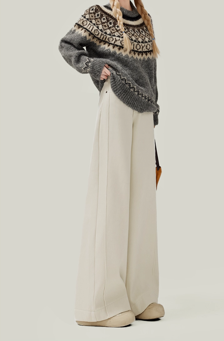 Off-White Drap Wide-Leg Jeans