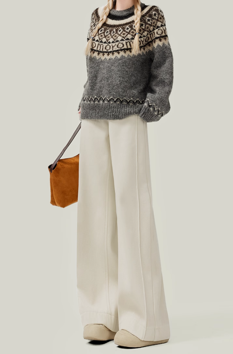 Off-White Drap Wide-Leg Jeans