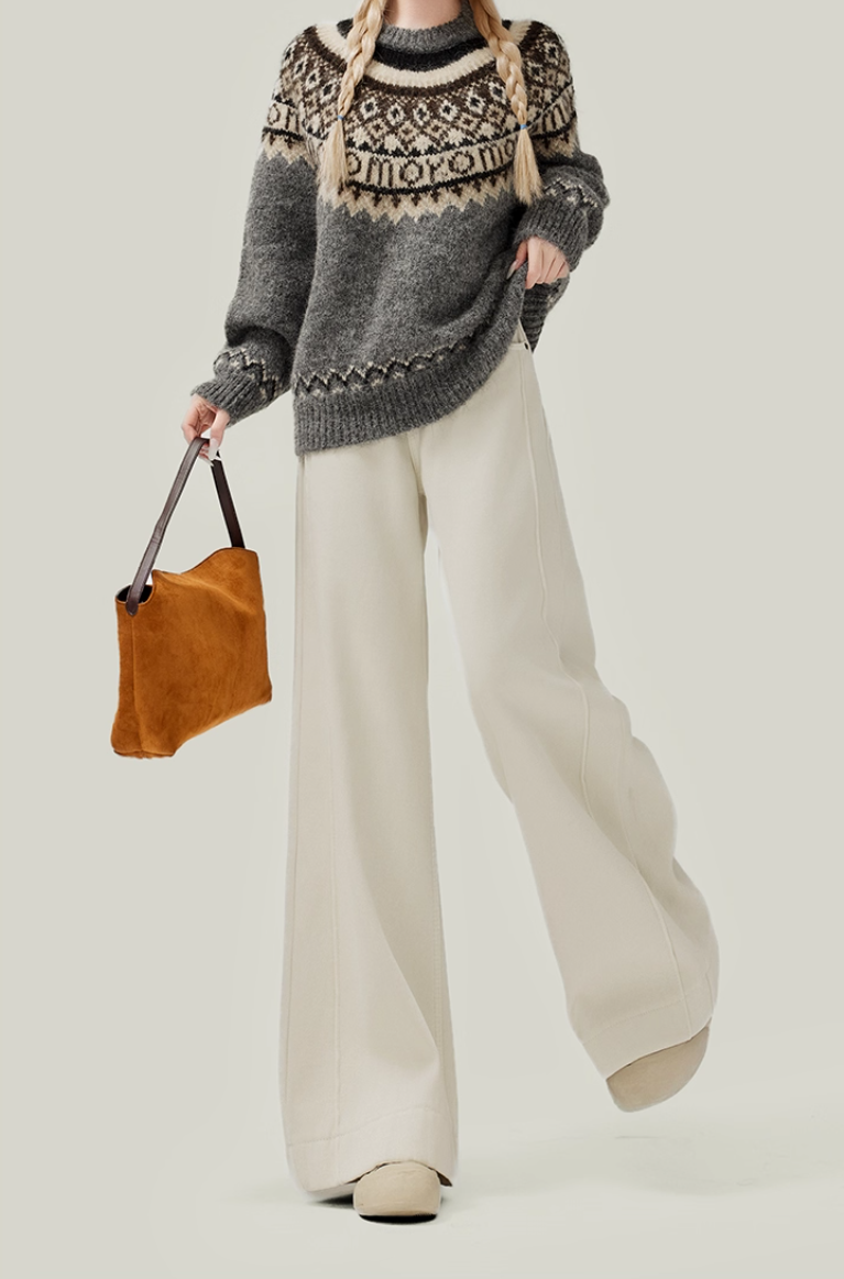 Off-White Drap Wide-Leg Jeans