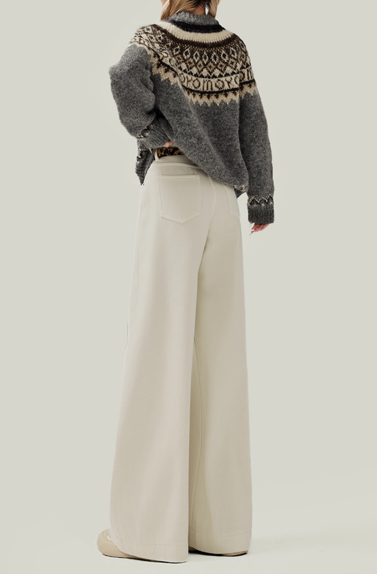 Off-White Drap Wide-Leg Jeans