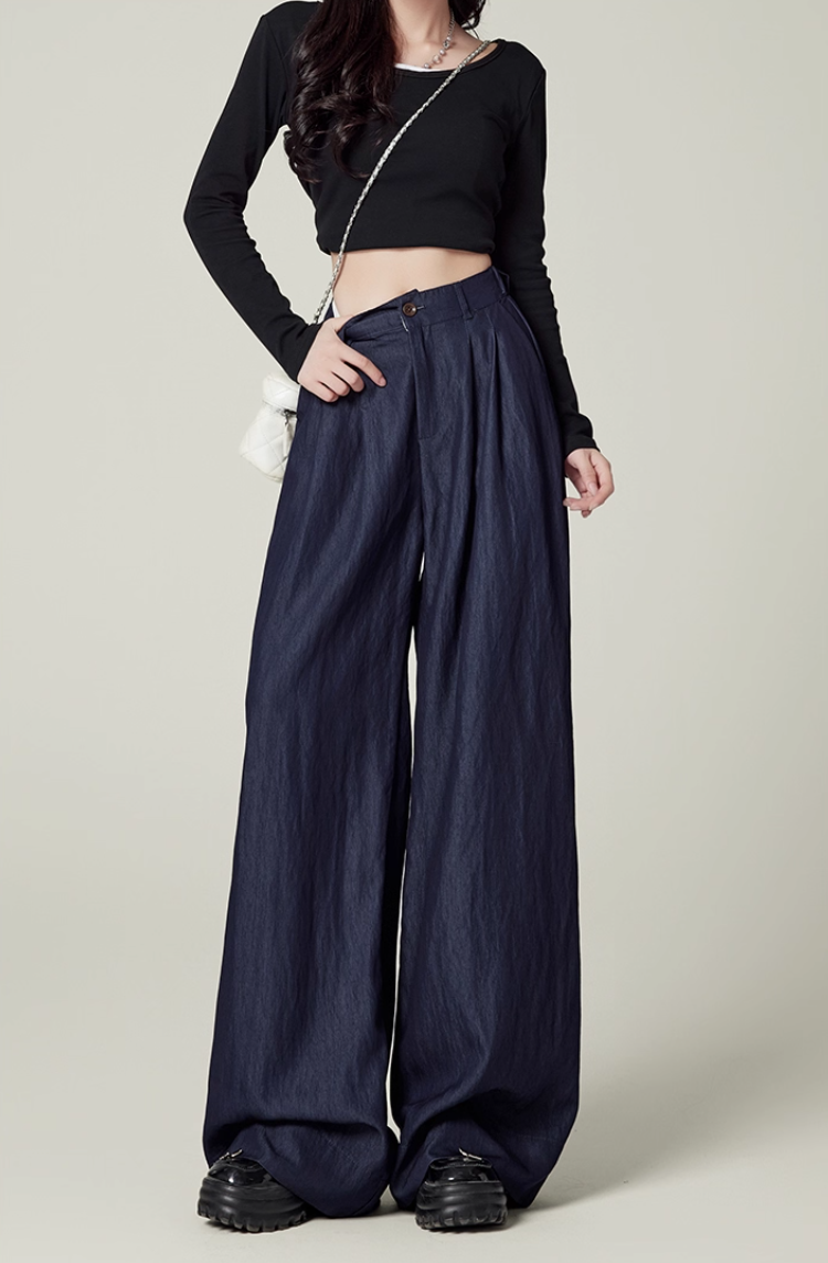 Linen-Blend Wide-Leg Pants