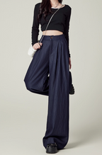 Linen-Blend Wide-Leg Pants