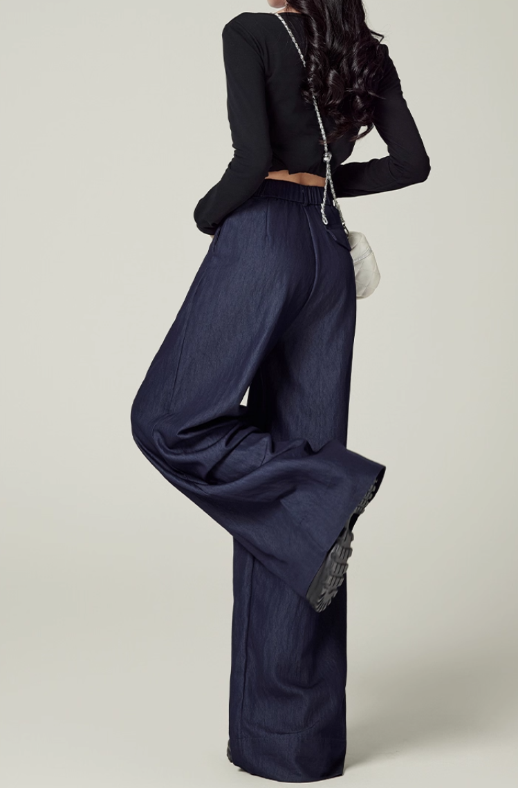 Linen-Blend Wide-Leg Pants