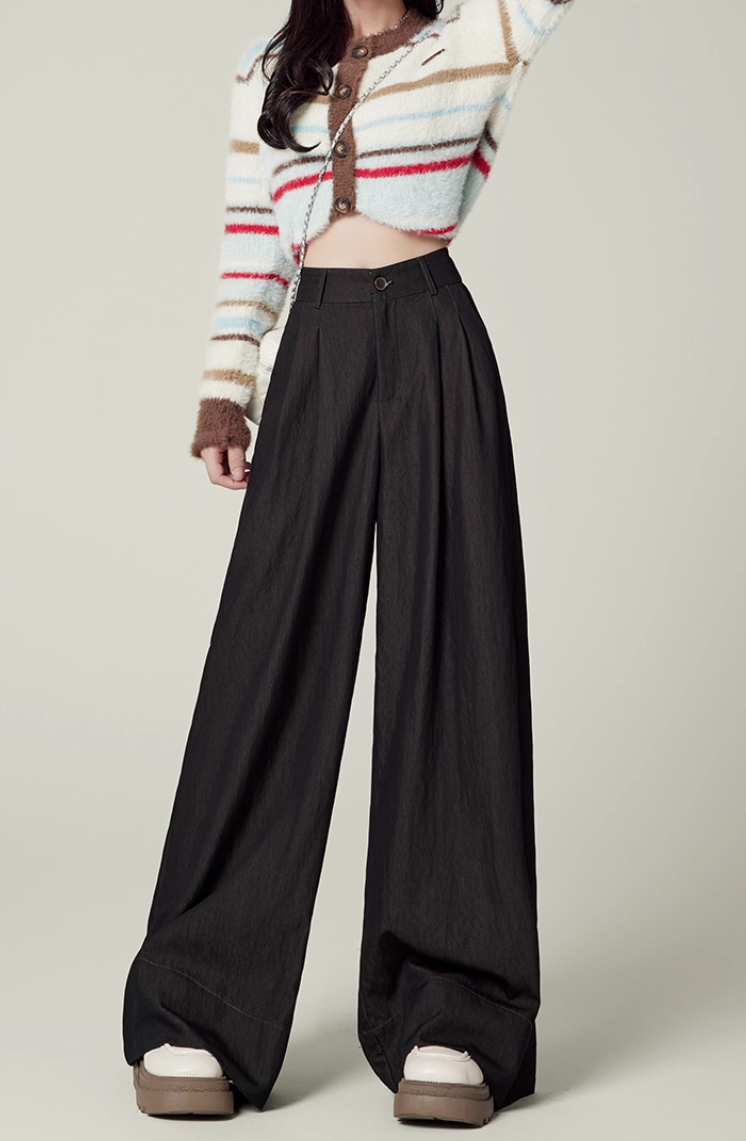 Linen-Blend Wide-Leg Pants