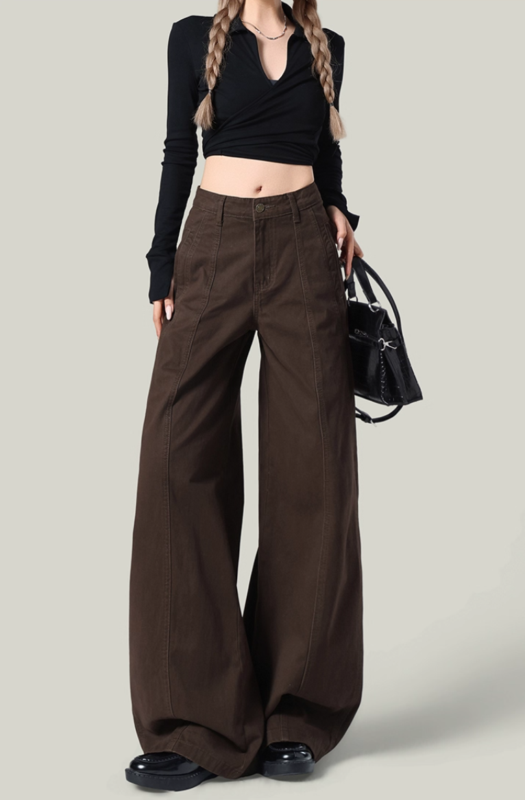 Mallard Brown Wide-Leg Jeans