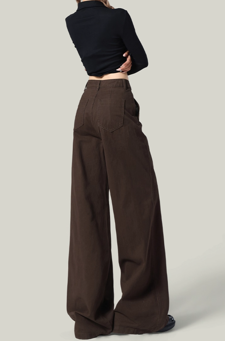 Mallard Brown Wide-Leg Jeans
