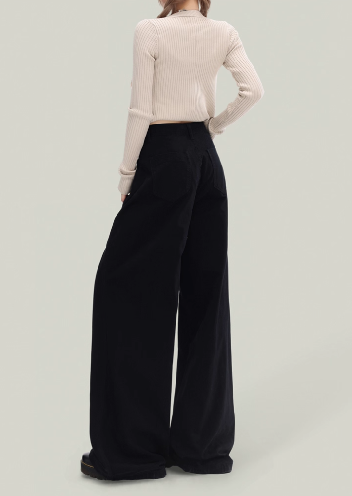 Mallard Brown Wide-Leg Jeans