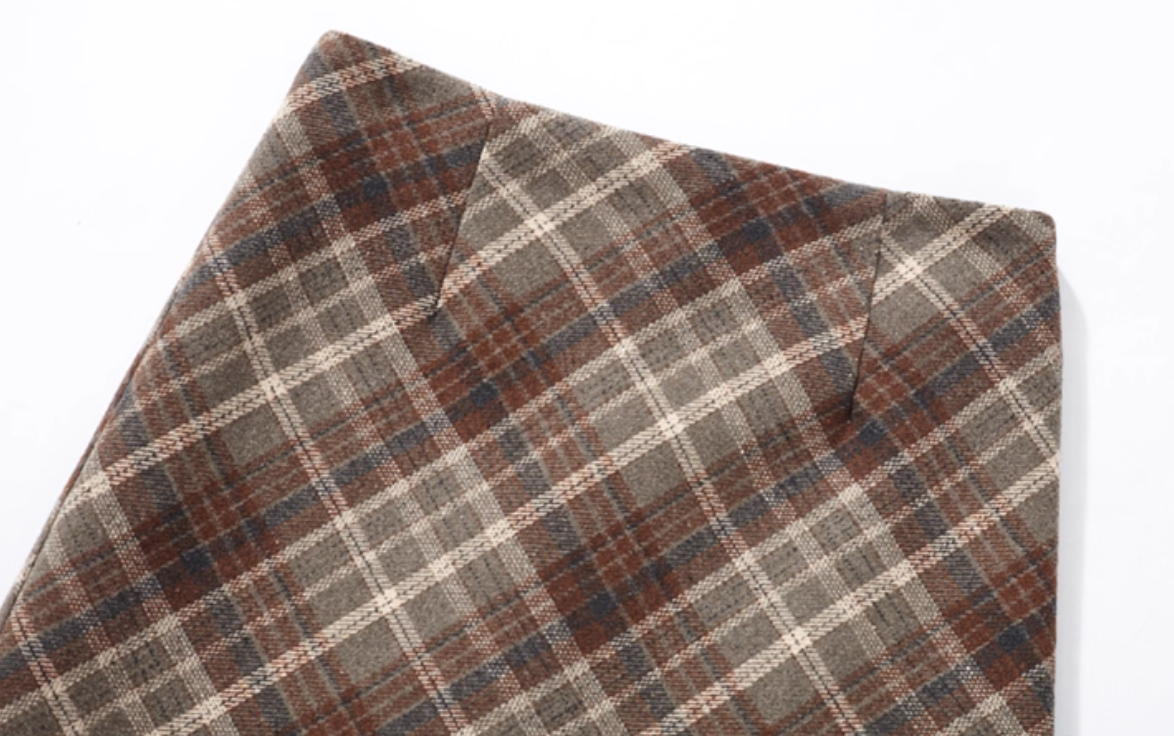 High-Waisted Plaid A-Line Mini Skirt