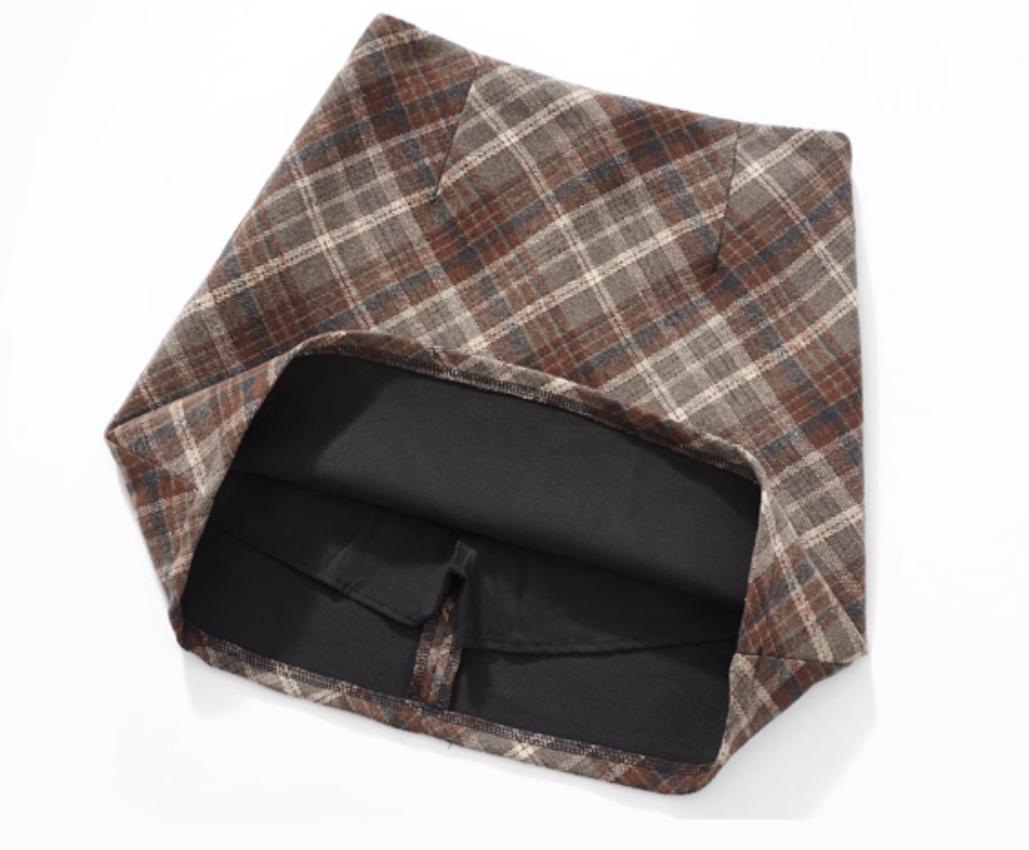 High-Waisted Plaid A-Line Mini Skirt