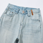 Retro Blue High-Waisted Wide-Leg Jeans