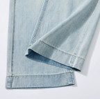 Retro Blue High-Waisted Wide-Leg Jeans