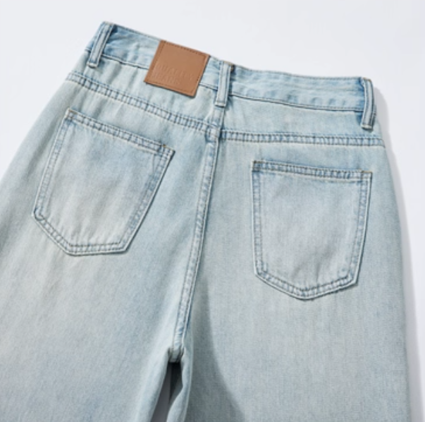 Retro Blue High-Waisted Wide-Leg Jeans