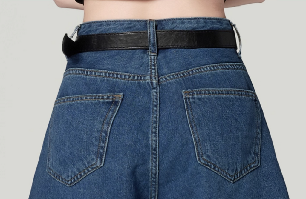 Retro Wide-Leg Denim Shorts