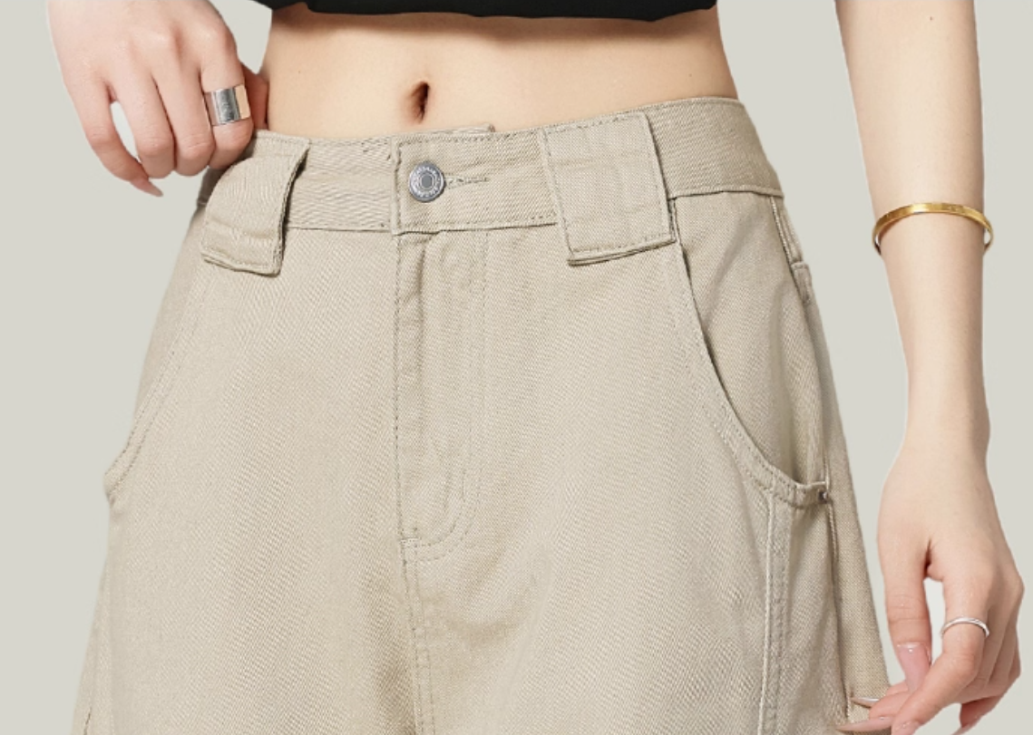 High-Waisted Loose Drape Straight-Leg Pants