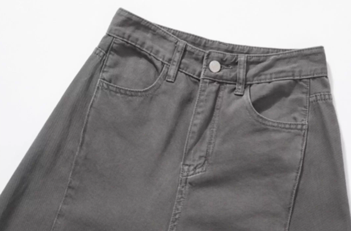 Cement Gray American Wide-Leg Cargo Pants