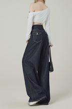 Denim Blue Wide-Leg Jeans