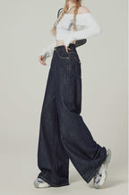 Denim Blue Wide-Leg Jeans