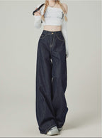 Denim Blue Wide-Leg Jeans